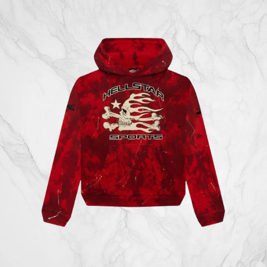• HELLSTR SPORTS TIE-DYE SKULL *RED* CLOTHING 🏷️